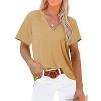 Žene Ležerne prilike sa labavim košulje V rect Soild kratki rukav modni vrhovi T-majice Tee bluza m
