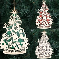 Privjesak Chritsmas Exquisite Dekorativni distribilni Xmas drveni ukras za zabavu Zelena drvena scena: Božić