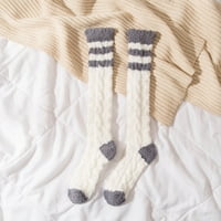 Čarape za žene i muškarce čišćenje zimskih žena Coral Fleece Socks Srednja cijev za spavanje kućnih