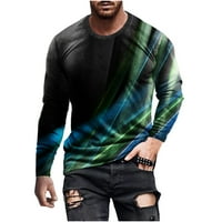 Muški duksevi 3D linije Print okrugli vrat Modni pulover s dugim rukavima Izdržljivi prozračni vanjski
