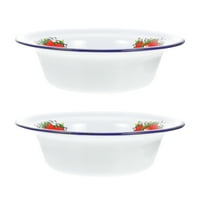Hemoton Retro stil emajlirane posude za zdjelu za supu Vintage stilske posude za dom