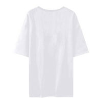 Ženske majice Ženski ul Patrickov dan Print okrugli vrat Majica kratkih rukava Par majica Bijeli XXL