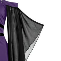 Odeerbi vintage klizačka haljina za žene Gothic Punk stil mrežice Splice haljine ljubičaste