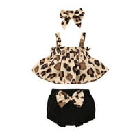 Slatka modna odjeća set za djevojčice za djecu za bebe Odjeća Leopard bez rukava prsluk prsluk na vrhu