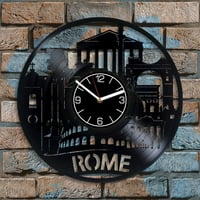 Rim Vinil Record Zidni sat Italija Dekoracija Zidni sat Travel Art Rođendan Poklon za muškarca Rim Wall Art Italija Zidni sat Modern Travel Vinil Clock Rim Art Xmas Poklon za dječaka
