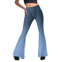 Pulkoer ženske dužine pune casual pantalone noge visokog struka Hlače vježbanje hlače sa džepovima za