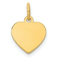 Karat u karatsu žuti sterling srebrni pozlaćeni izgravirani srčani polirani disk šarm