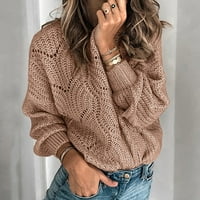 Cuhas ženske modne džempere za žene plus veličine pletiva u boji mohair pulover šuplje duksere za žene vruće ružičaste 1x