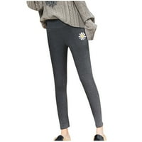 Pxiakgy gamaše za žene Žene Daisy Tople zimske uske guste vune hlače pantalone na pantalone Sive + 3xl