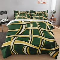 Poklopac pokrivača, šarena zelena narančasta jesen posteljina za djecu i odrasle dekor spavaće sobe, lišće postrojenja za pokrov gljiva Poklopac kompletnog poklapa sa jastukom s jastukom
