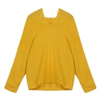 Pad džemperi za žene vrećastim mobilnim dukserom Duks duks za odmor Cardigan džemper žuto l