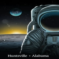 Huntsville, Alabama, čovek na mesecu i zalazak sunca