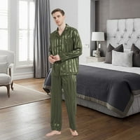 Muška svila pidžama postavila je Ležerne prilike za spavanje sa satima dugih rukava