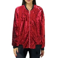 Padort haljina za kaput za žene elegantna casual blezer jakna sa plusom crvene veličine, 2xl