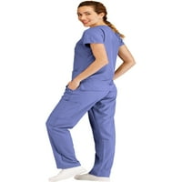 Minty Mint, ženska, V izrez Solid Stretch Medical Crip set, plava plava, L