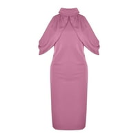 Žene plus veličine haljina ružičasti poliester ličnosti košulje se jednostavno i osjetljiv dizajn pogodan