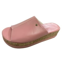 IOPQO Ženske sandale dame cipele Summer Sandale Modni čvrsti boja Wedge Platform Rimljene cipele Sandale Ženske cipele Modna čvrsto ružičasta 40