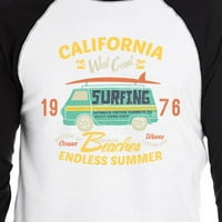 Kalifornijske plaže beskrajne ljetne muške crne vintage dizajn Raglan