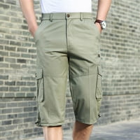HANAS muške ljetne verzije labave teretne hlače, više džep pune boje casual modne kratke hlače