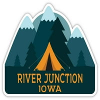 River Junction Iowa Suvenir Vinil naljepnica za naljepnicu Kamp TENT dizajn