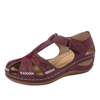 Aufmer sandale na prodaju Ženske klinčene pete Flip flops Multicolor vezene sandale papuče