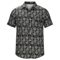 Jsaierl muške havajske košulje za ljetne tipke Plaža Ne-pozicioniranje Majica Casual Ispis Rever Majica