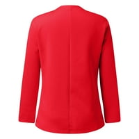 Vedolay Women vrhovi ženske prevelike jakne za blejzere u casual rever ovratnik otvoreni prednji dugme za radne ured, crveni XXL