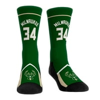 Mladi Rock Em Socks Giannis Antetokounmpo Milwaukee Bucks Tri čarape za posade
