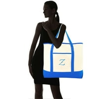 Ženske platnene točke torbe s ramenima u Satchel Plavi monogram z