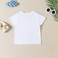 Virmaxy 12 meseci-5t dečaci Veliki štamp Ispis kratkog rukava džep slatki kratki modni ležerni set bijeli