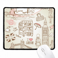 Love London Britanija Big Ben Ben Bus Mousepad Prošiveni rub MAT gume Gang Pad