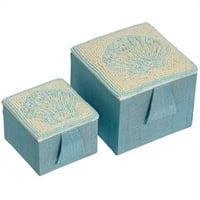 Scallop plavi mop Majka bisera i perlica Kvadrat ugniježđenih kutija 4 i 3