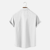 Ernkv muške slobodne udobne košulje sa džepom zazor ljetni modni gljive tiskanje tine majice kratkih