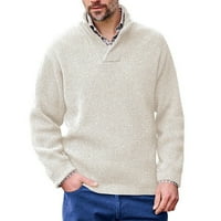 SNGXGN muški dugi rukav mekani kamen za pletene ležerne mens džempere, bijeli, veličine 2xl