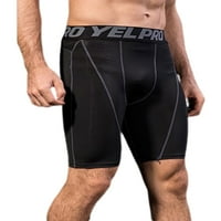 Avamo Muška teretana Kratka srednja struka dna elastične struke kompresijske kratke hlače za fitness