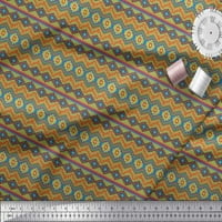 Soimoi Zelena pamučna patka Tkanina Aztec Geometrijski print Šivaći šipka tkanina