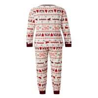 Podudaranje obiteljske božićne pidžame s dugim rukavima božićno drvce Elk tisak vrhova pantalona Loungewears