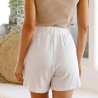 Aaiymet Teretane kratke hlače Žene Ljeto Plažni kratkiši džepovi Ležerni struk Elastične pletene pantalone