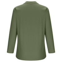 Ženske majice pamučne posteljine vrhovi V izrez kratkih rukava s kratkim rukavima, pune casual labave bluze plus veličine