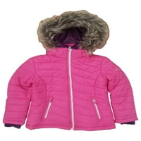 Velike djevojke vruće ružičaste i ljubičaste skijaške jakne sa kapuljačnim zimskim kaputima X-mali