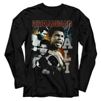 Muhammad Ali dugih rukava majica od groma Crni tee, veliki