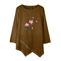 Durtebeua cvjetni bluze kratki dugi rukav Henley T majice ženske bluze s dugim rukavima