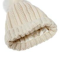 Twifer HATS ženski zimski pleteni palijski šešir s pom toplim pletenim kapicom za žene za žene