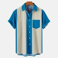 Felirenzacia Muškarci Ležerne prilike Print sa džepom Bluza košulje s kratkim rukavima