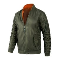 FVWitlyh jakne za muškarce zimske muške modne jednostavne čvrste dva bočna džepa kardigan ukras patentnih