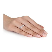 1. Carat Pet kameni dijamantski godišnjički prsten u bijelom zlatu