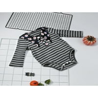 Bagilaanoe Toddler Baby Girl Boy Halloween Rompers Stripe Print Revel Dugi rukav Bodysuit 3T novoposluživanje