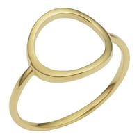 Koonewelry 14K žuto zlato otvoreni krug karrma prsten