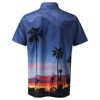 Ayolanni muns hawaiin majica za majicu Muškarci Havajska majica na plaži s kratkim rukavima od ispisanog ljetnog casunskog gumba niz majice