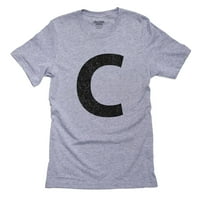 Monogram - C - slovo u sivoj majici crne muške